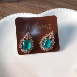 brinco gota cristalizada azul marinho