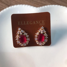 brinco gota cristalizada vermelho