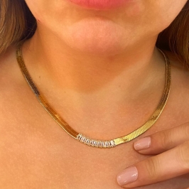 colar  fita com riviera baguete