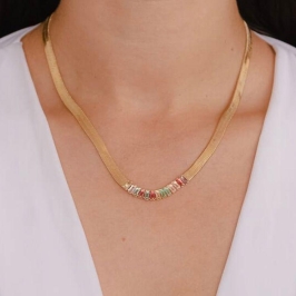 colar  fita com riviera baguete