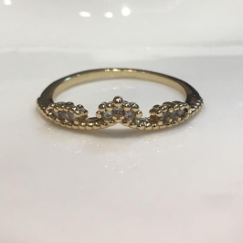 anel coroa com cristal