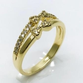 anel laço cravejado