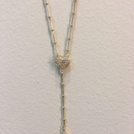 colar terço com zircônia cristal