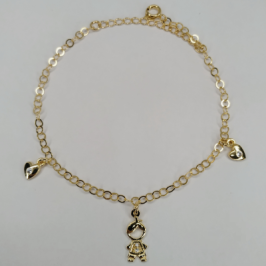 pulseira menino com corações cristal