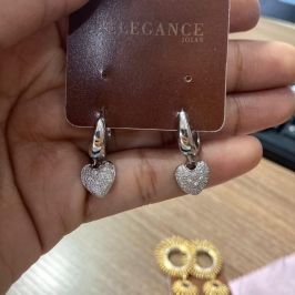 Argola prata coracao