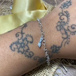 Pulseira coração figa