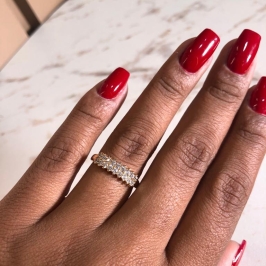 Anel cravejado duas linhas