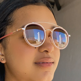 Óculos Aviador largo Rosê