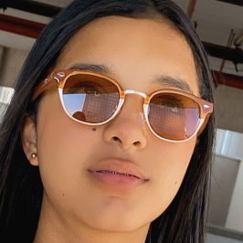 Óculos de sol berlim Caramelo Detalhes Rose