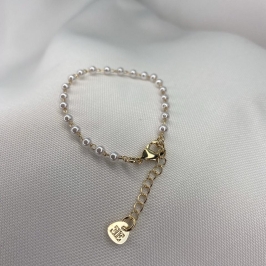 Pulseira infantil perolas com extensor