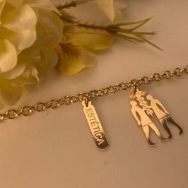 Pulseira elo português fino profissão Estética