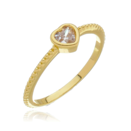 Anel Solitário Coração