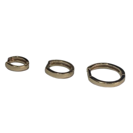 Brinco trio de Argola click Redondo Liso Grande Fino