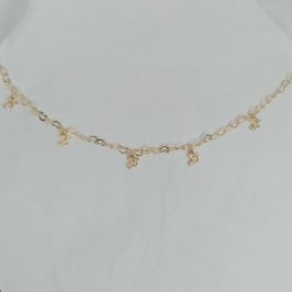 Colar Corrente Coraçao Pombas da Paz com externsor