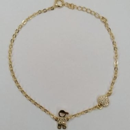 Pulseira Menino com Pingente Coração