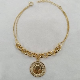 Pulseira moeda cristal