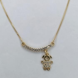 Colar Canga com Zircônia uma Menina