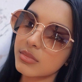 Oculos Hexagonal Rosa/Rose