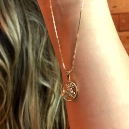 Colar com medalha são Jorge na veneziana