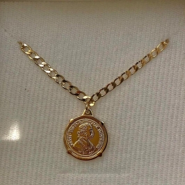 pulseira  moeda  elo Grumet