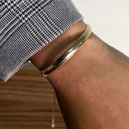 Bracelete Meio Tubo Grosso com Corrente