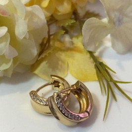 Brinco Argola Click Laterais Cravejadas