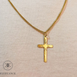 Colar Masculino Cruz Com Detalhes