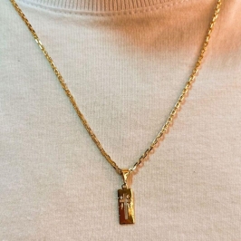 Colar Masculino elo Cartier Cruz Vazada