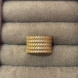 Anel Cinco Fileiras com Zircônias