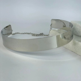 Colar Gargantilha Aro Branco Grosso