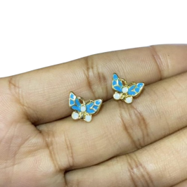 Brinco Infantil Borboleta Azul