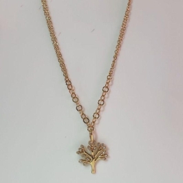 Colar Duplo Árvore Da Vida Com Zirconias