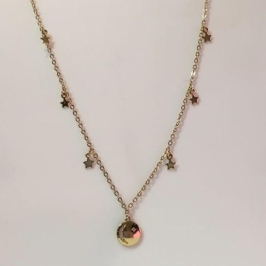 Colar Medalha Fé Com Cruz Cravejada e Perola