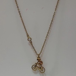 Colar Pingente Ciclista Com Ponto De Luz