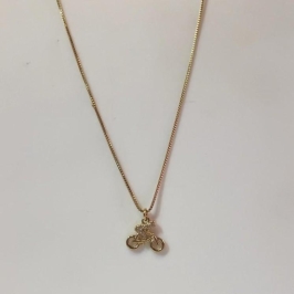 Colar Pingente Cravejado Ciclista