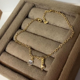 Tornozeleira Pingente Figa e Ponto De Luz