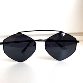 Oculos Aviador Hexagonal Preto