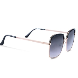 Oculos Quadrado Preto com Detelhes Rose
