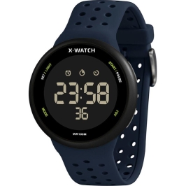 Relógio Digital Masculino Azul Escuro e Preto