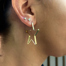 Brinco Argola fio estrela