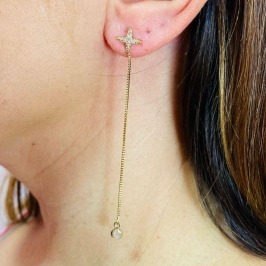 brinco estrela cravejada ponto de luz