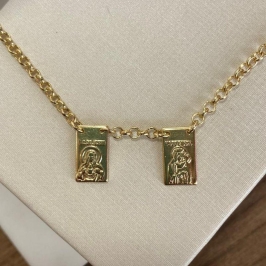 pulseira escapulario n.s do carmo e coração de Jesus