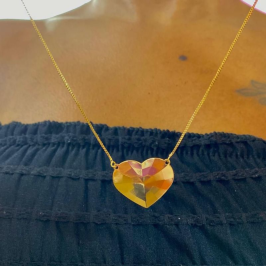 Colar placa coração para personalizar