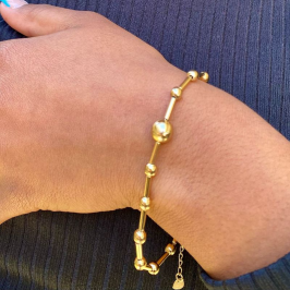 pulseira barrinhas e bolinhas lisas