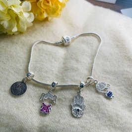 Berloque para Pandora mão de Fatima- olho grego