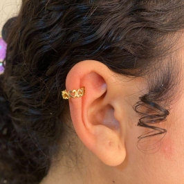Brinco piercing fake coração vazado