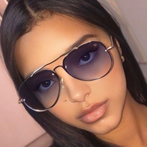 Oculos Aviador Lente Azul com Armaçao Dourada