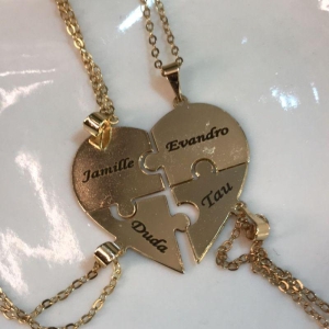 Pingente Quebra-cabeça De Coração Personalizado
