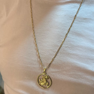 Colar Masculino elo Cartier Pingente São Jorge
