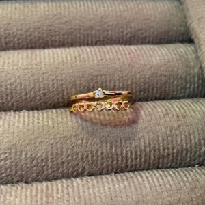 Anel Coroa com Zirconia e Corações